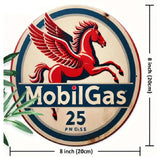 P49 Vintage Mobil Gasoline Metal Sign.