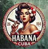 P51 Vintage Habana Cigar Girl Metal Sign