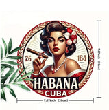 P51 Vintage Habana Cigar Girl Metal Sign