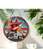 P63 Vintage Texaco Piston Girl Metal Sign