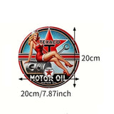 P63 Vintage Texaco Piston Girl Metal Sign