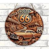 P65 Vintage Route 66 Metal Sign